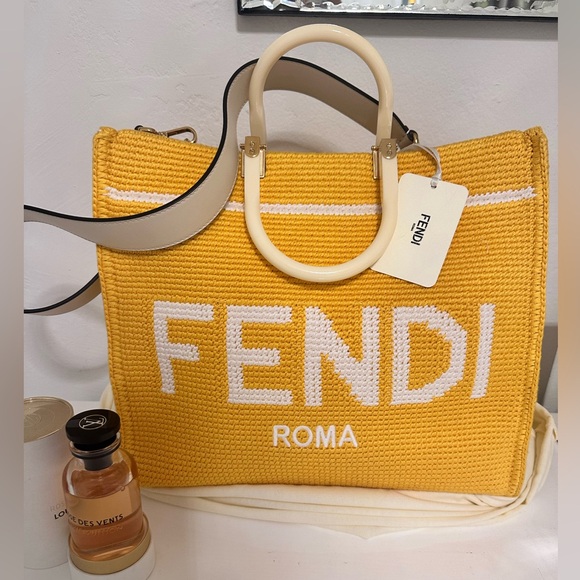Fendi Handbags - SALE 💰FENDI Flash SALE 24⏱️
Crochet Vitello Logo Plexiglass Medium  tote bag